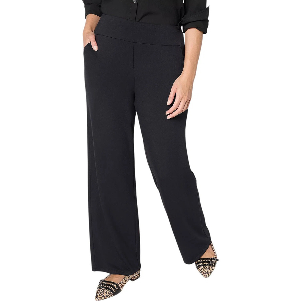 Brandis Women's Acquitted Knit Wide Leg Pants Black - Regular